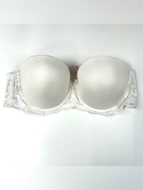 Dream Angels 34D Strapless Multiway Bra White Floral Lace Underwire #2973
